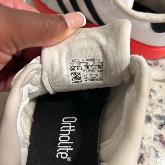 Adidas Superstar White and Black Sneakers with Red Soles - Picture 3 of 6